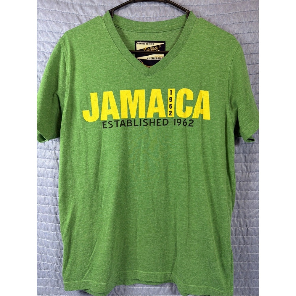 Jamaica T Shirt Mens XL Green Graphic Tee Vacation Beach Travel Short Sleeve